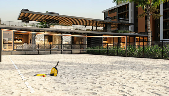 Imagem ilustrativa: Quadra de beach tennis do Solanas